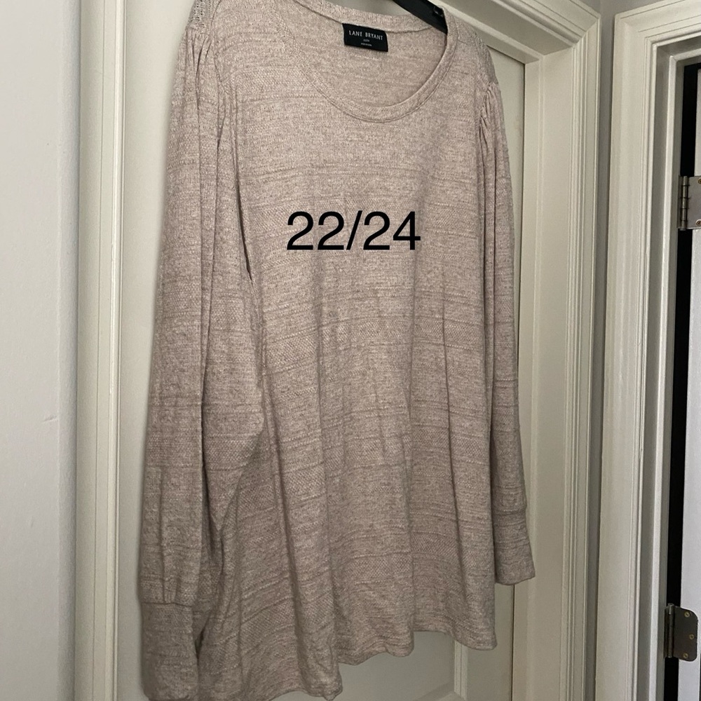 Lane Bryant Taupe Long Sleeve Top